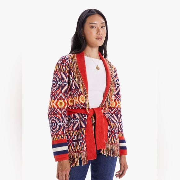 Mother The Belted Short Cardigan in Bass Culture - Picture 1 of 8